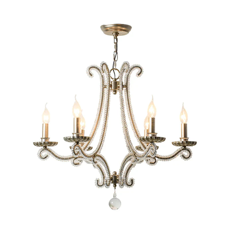 Candlestick Crystal Chandelier Lighting Simple 3/6/8 Lights Living Room Hanging Pendant Light In