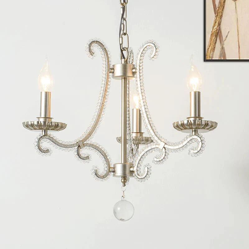 Candlestick Crystal Chandelier Lighting Simple 3/6/8 Lights Living Room Hanging Pendant Light In