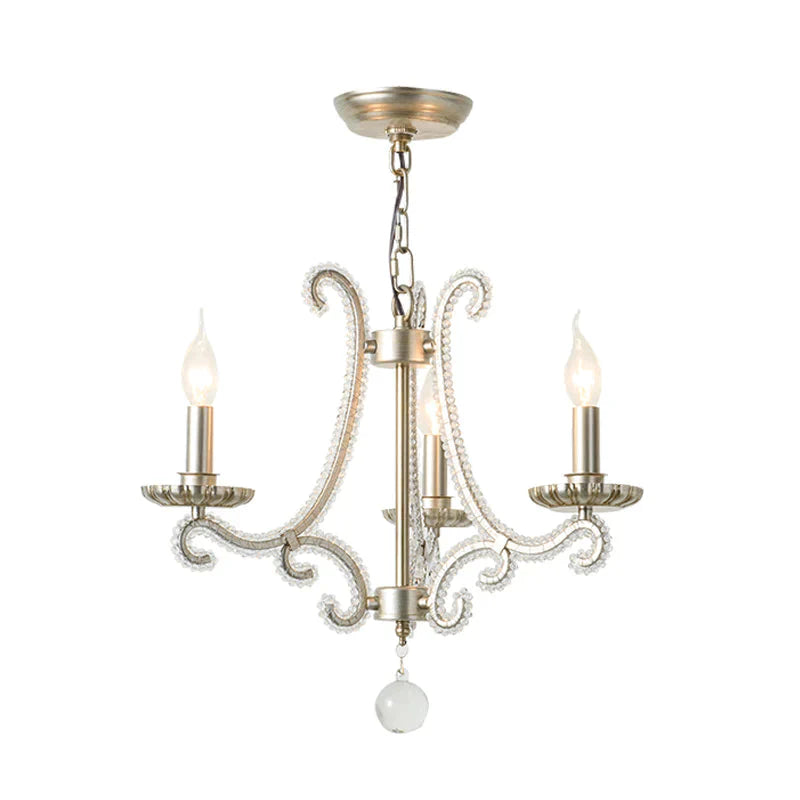 Candlestick Crystal Chandelier Lighting Simple 3/6/8 Lights Living Room Hanging Pendant Light In