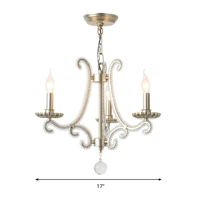 Candlestick Crystal Chandelier Lighting Simple 3/6/8 Lights Living Room Hanging Pendant Light In