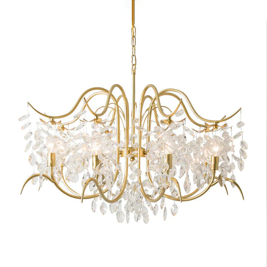 Candle - Style Crystal Chandelier Light Fixture Traditional 3/6/8 Lights Living Room Hanging Lamp