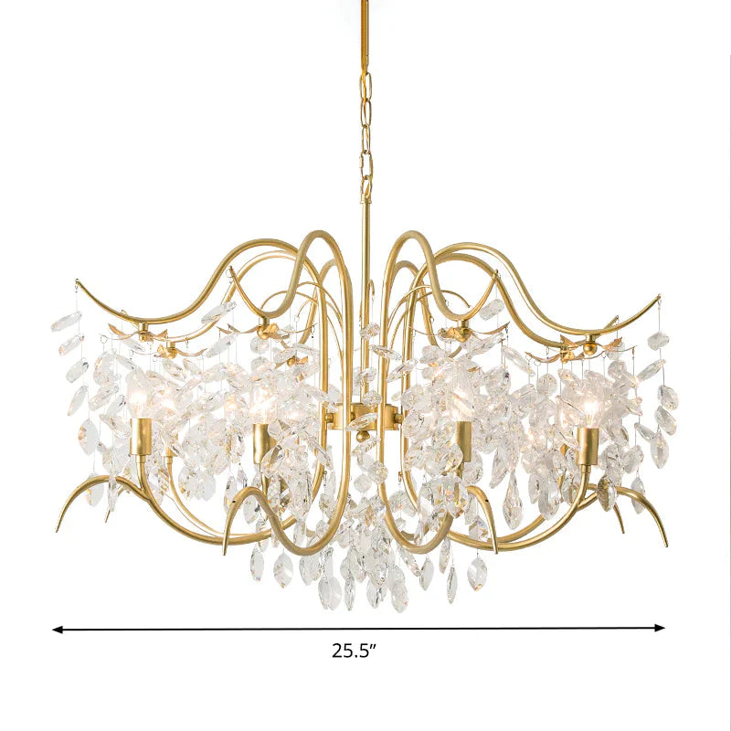 Candle - Style Crystal Chandelier Light Fixture Traditional 3/6/8 Lights Living Room Hanging Lamp