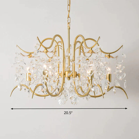 Candle - Style Crystal Chandelier Light Fixture Traditional 3/6/8 Lights Living Room Hanging Lamp