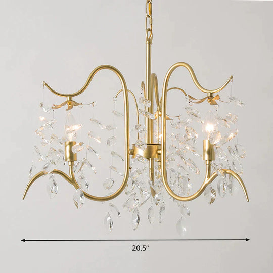 Candle - Style Crystal Chandelier Light Fixture Traditional 3/6/8 Lights Living Room Hanging Lamp