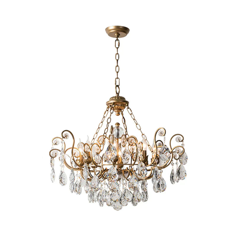 Candlestick Crystal Ceiling Chandelier Traditional 6/8/10 Lights Living Room Down Lighting Pendant