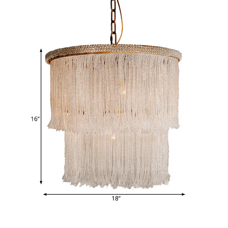 4 Lights Chandelier Light Fixture Rustic Tiered Crystal Hanging Lamp Kit In White For Bedroom