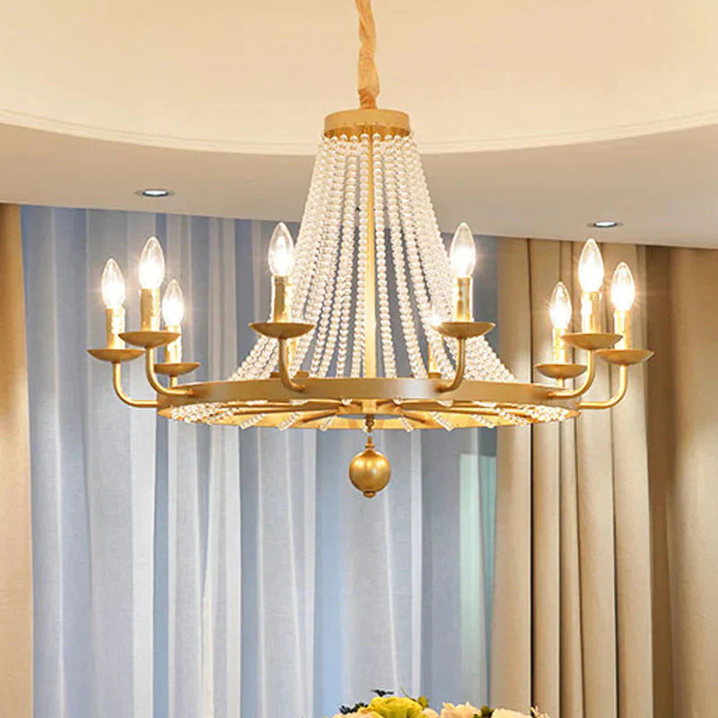 Metal Gold Ceiling Chandelier Candelabra 6/8/10 Lights Traditional - Style Hanging Light Fixture