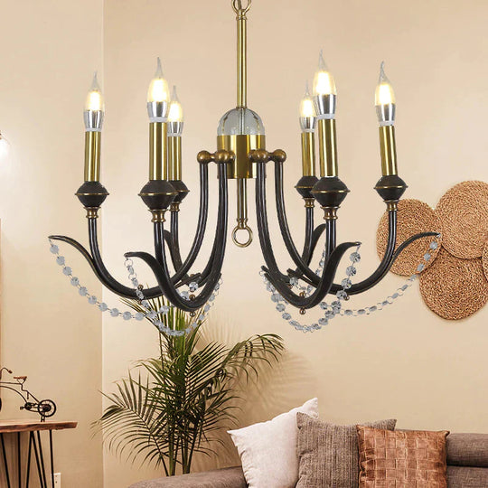 Open Bulb Suspension Lighting Traditional Metal 6/8 Lights Gold Finish Chandelier Pendant Light