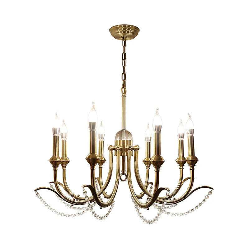 Open Bulb Suspension Lighting Traditional Metal 6/8 Lights Gold Finish Chandelier Pendant Light