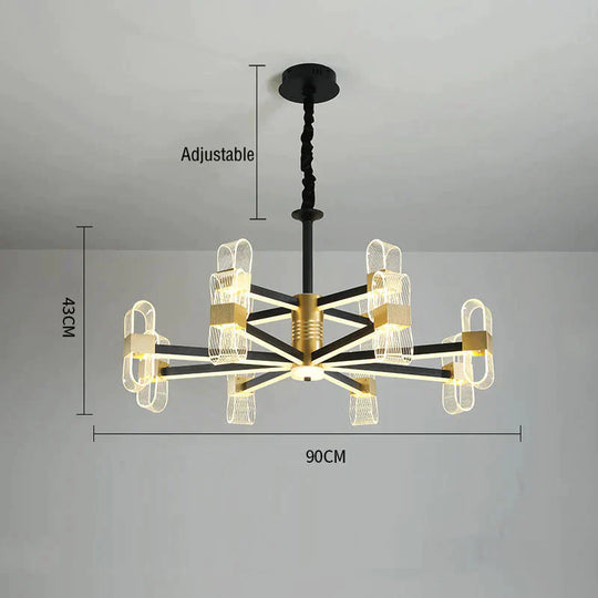 Nordic Chandeliers Use Light In The Bedroom 15 Heads - Dia90Cm / Trichromatic Light Pendant
