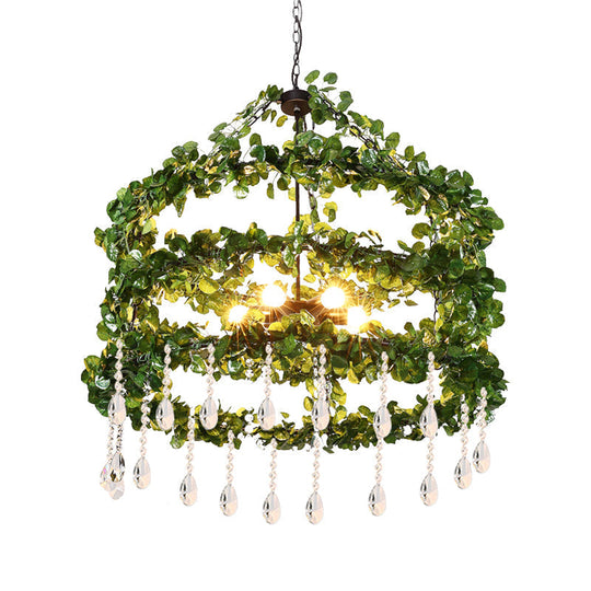 Viola - Industrial Metal Ring Chandelier Green 6 Heads 23.5/31.5/39 W