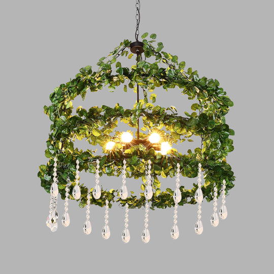 Viola - Industrial Metal Ring Chandelier Green 6 Heads 23.5/31.5/39 W