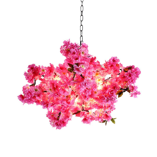 Hadley - 5 - Light 5 Lights Cherry Blossom Chandelier Industrial Pink Metal Led Pendant Light For