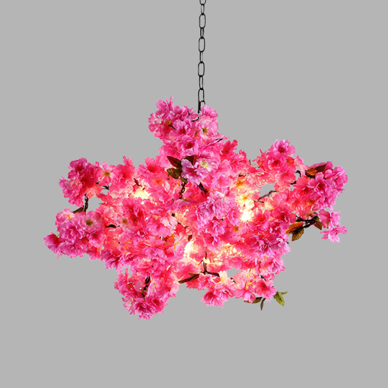 Hadley - 5 - Light 5 Lights Cherry Blossom Chandelier Industrial Pink Metal Led Pendant Light For