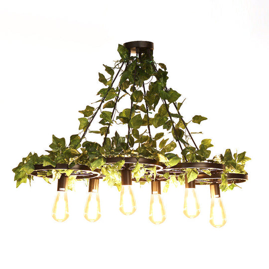 Irã¨ne - 6 - Head 3/6 Heads Plant Ceiling Chandelier With Bare Bulb Metal Industrial Restaurant