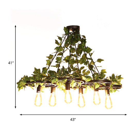 Irã¨ne - 6 - Head 3/6 Heads Plant Ceiling Chandelier With Bare Bulb Metal Industrial Restaurant