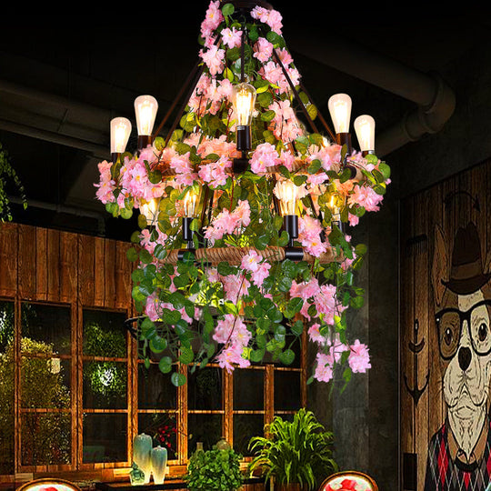 Victoria - Industrial 2 - Layer Ceiling Chandelier: Metal Led Flower Hanging Light