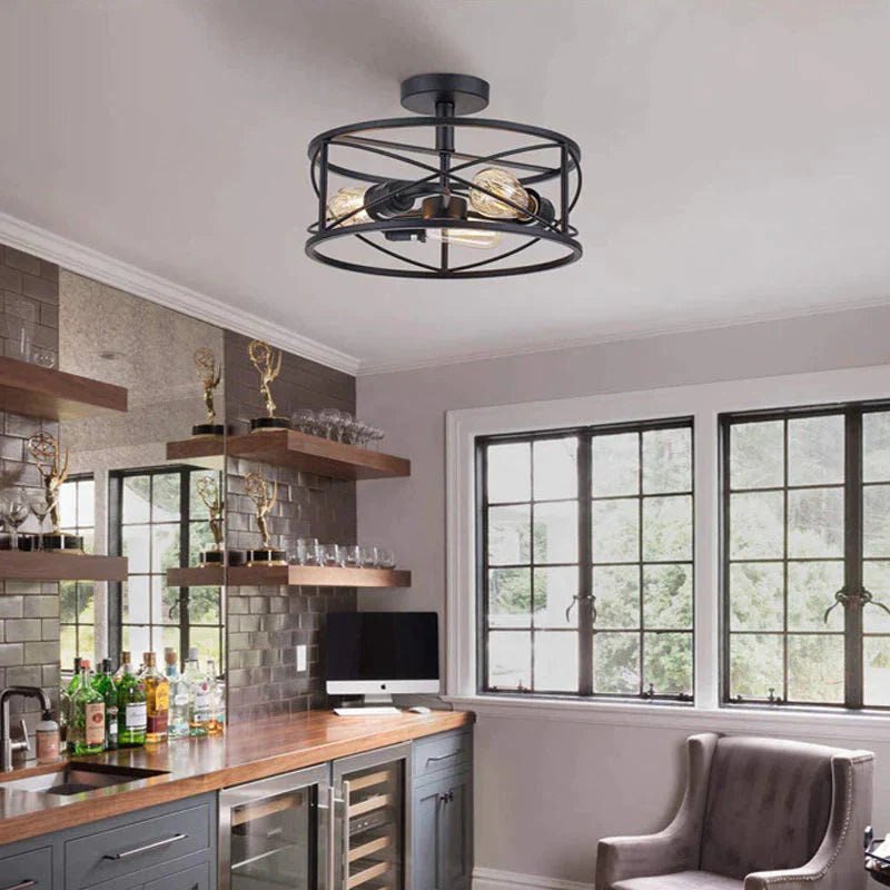 Vintage Industrial Wind Suction Top Lamp American Farmhouse Restaurant Bedroom Balcony Lamps A / No