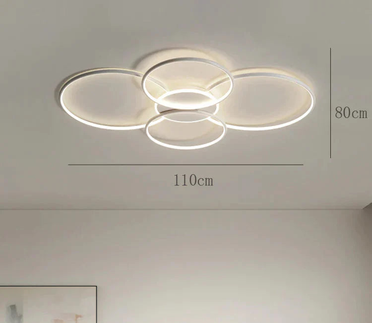 Living Room Main Lamp Atmospheric Hall Minimalist Circular Ring Indoor Ceiling White / L 110Cm Warm