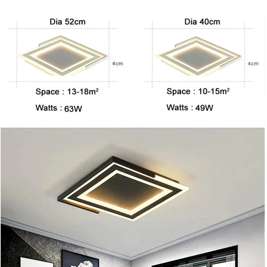 Ultra - Thin Surface Mounted Modern Led Ceiling Lights Square Acrylic Lamp