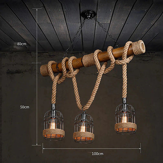 Vintage Restaurant Creative Hemp Rope Chandelier Pendant