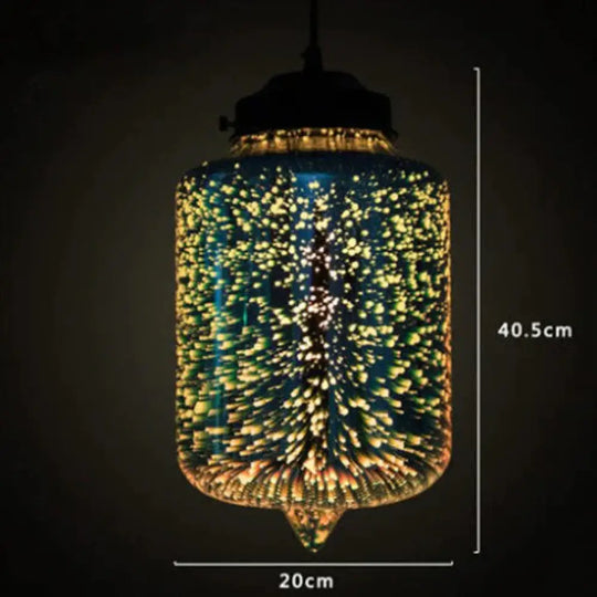 3D Fireworks Glass Pendant Lamp Colorful Ball Hanging For Hotel Living Room Dining Light A