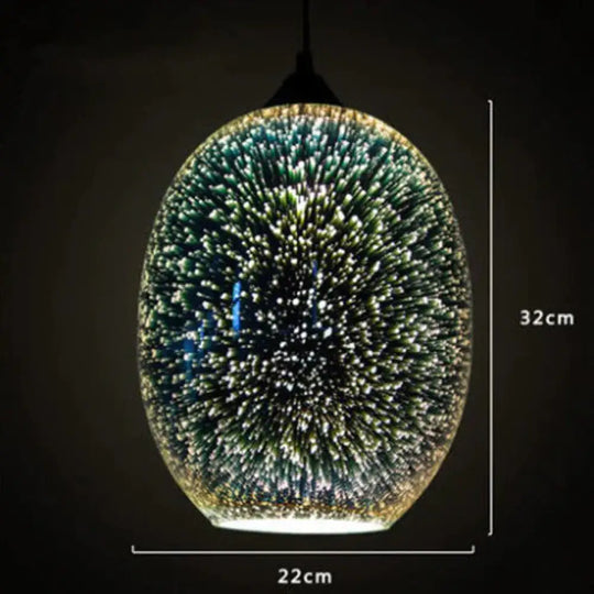 3D Fireworks Glass Pendant Lamp Colorful Ball Hanging For Hotel Living Room Dining Light B