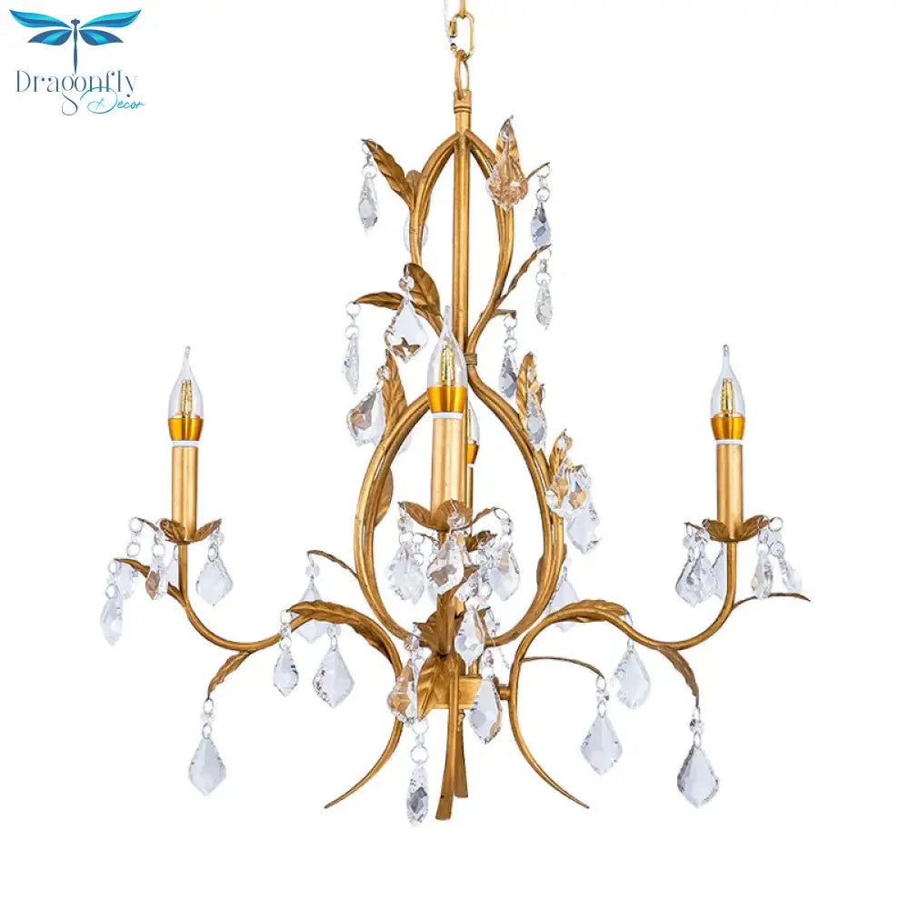 4 Lights Ceiling Pendant Light Contemporary Candlestick Crystal Drip Classic Chandelier Lighting