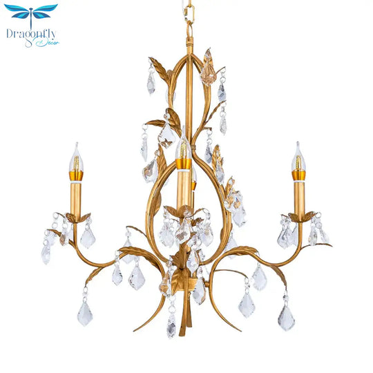 4 Lights Ceiling Pendant Light Contemporary Candlestick Crystal Drip Classic Chandelier Lighting