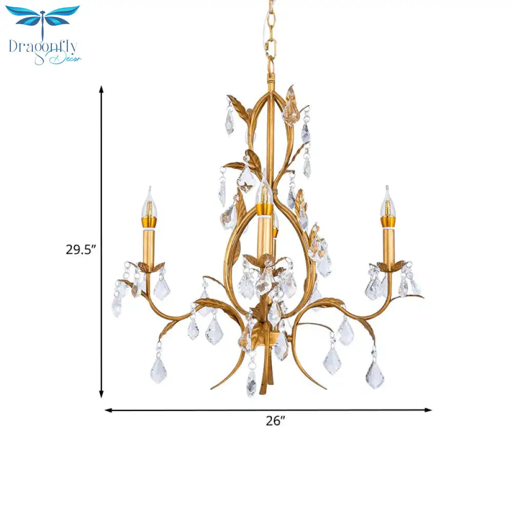 4 Lights Ceiling Pendant Light Contemporary Candlestick Crystal Drip Classic Chandelier Lighting