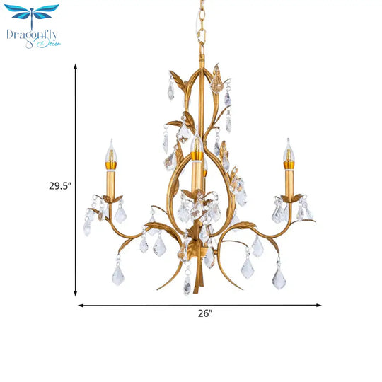 4 Lights Ceiling Pendant Light Contemporary Candlestick Crystal Drip Classic Chandelier Lighting