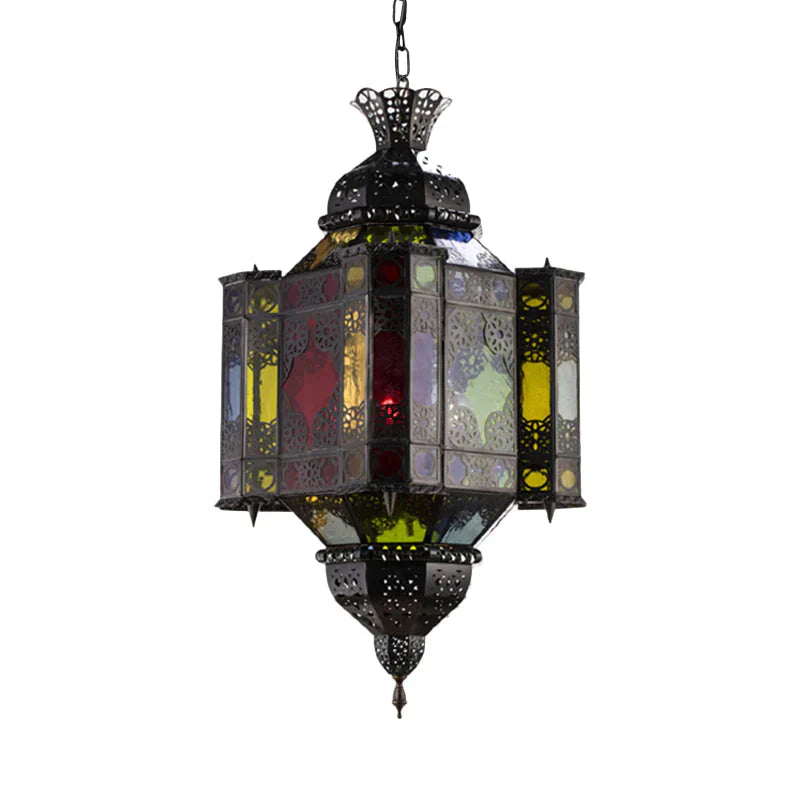 Black 8 - Light Pendant Lighting Arab Style Metal Castle Chandelier Ceiling Lamp For Living Room