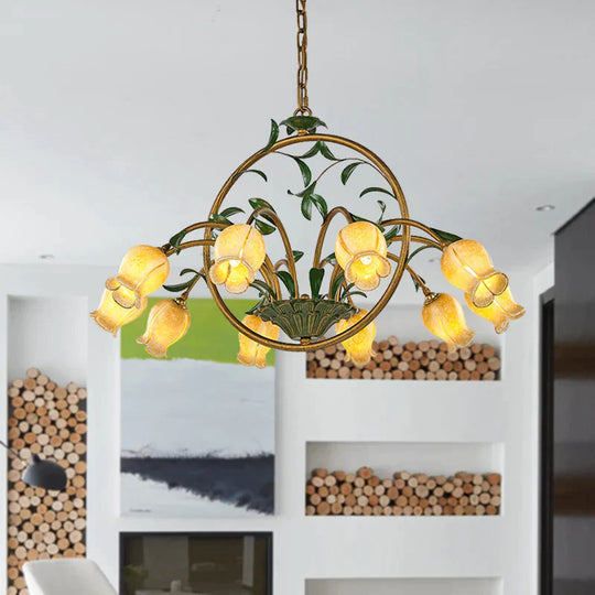 Metal Tulip Ceiling Chandelier Romantic Pastoral 6/8/10 Bulbs Living Room Led Hanging Pendant Light