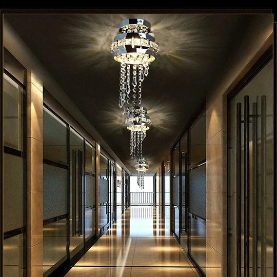 Led Ceiling Light Simple Round Crystal Bar Creative Living Room Bedroom Dining Corridor Aisle