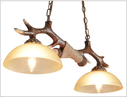 Personalized Antique Creative Glass Antler Chandelier In Living Room And Dining Pendant