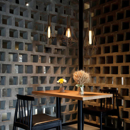 Decorative Chandelier Creative Post - Modern Restaurant Bar Iron Single Dia Deng Retro Lamps Pendant