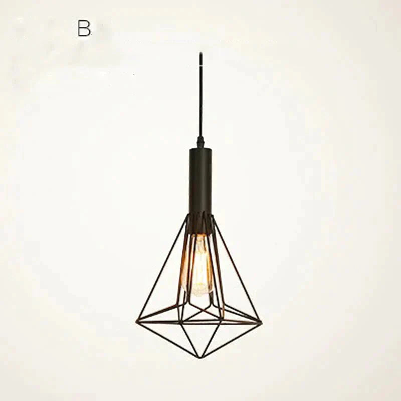 Decorative Chandelier Creative Post - Modern Restaurant Bar Iron Single Dia Deng Retro Lamps Head B