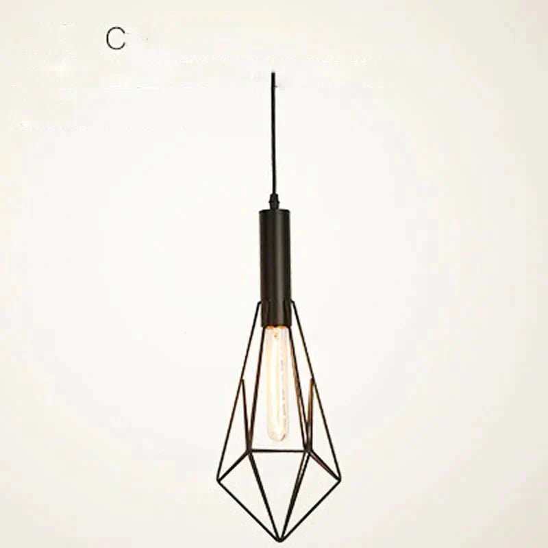 Decorative Chandelier Creative Post - Modern Restaurant Bar Iron Single Dia Deng Retro Lamps C