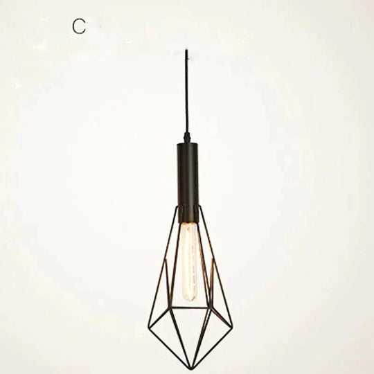 Decorative Chandelier Creative Post - Modern Restaurant Bar Iron Single Dia Deng Retro Lamps C