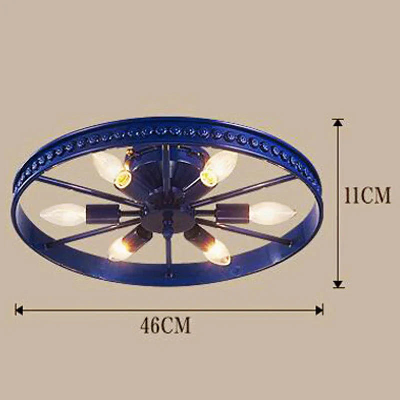Industrial Style American Retro Wrought Iron Ceiling Lamp Personality And Creativity