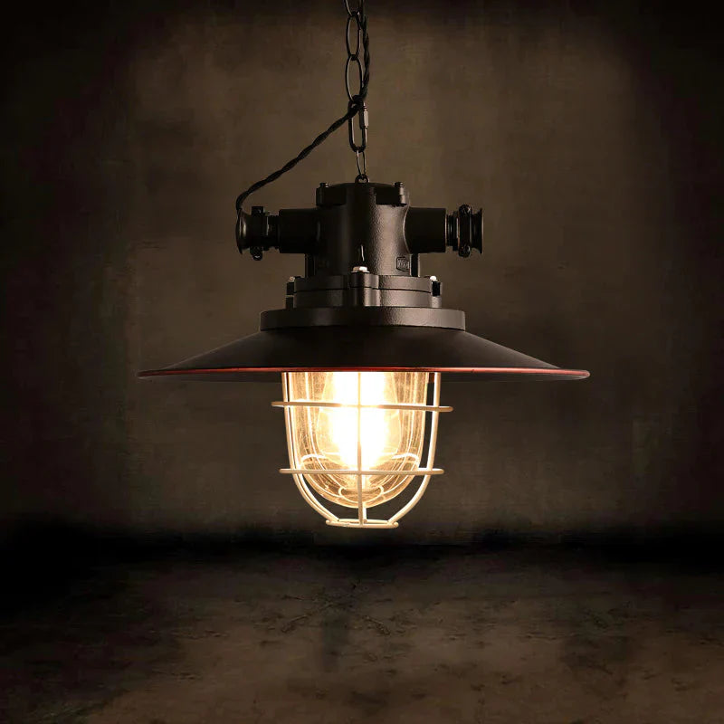 Retro Industrial Style Cafe Restaurant Bar Lid Single Warehouse Chandelier Pendant