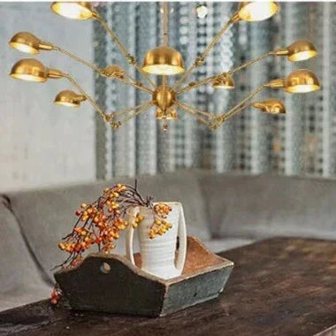 Retro Loft Spider Pendant Light Led E27 Industrial Novelty Golden Hanging Lamp For Living Room