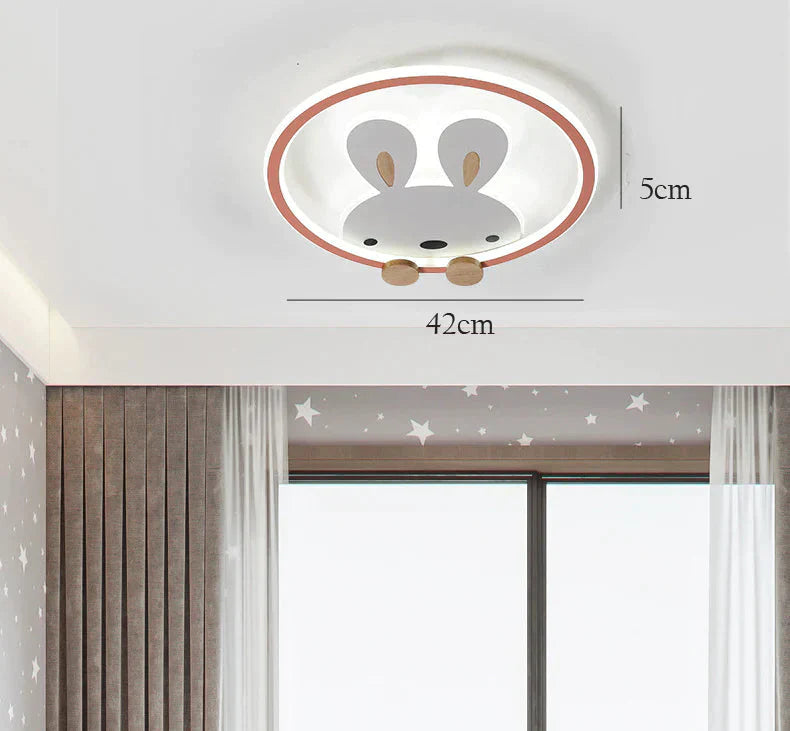 Light In The Bedroom Simple Modern Creative Cartoon Bunny Princess Room Lamp Led Ceiling Pink /