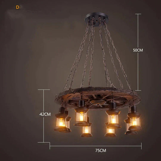 Industrial Wind Chandeliers American Country Restaurant Chandelier Creative Lights D Pendant