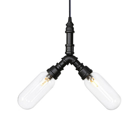 Elisa - Vintage Water Pipe Chandelier Pendant Light 2/3/4 - Light Iron Led Hanging Ceiling Lamp In