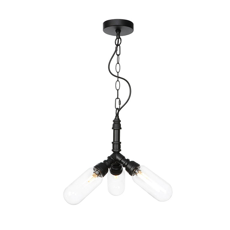 Elisa - Vintage Water Pipe Chandelier Pendant Light 2/3/4 - Light Iron Led Hanging Ceiling Lamp In