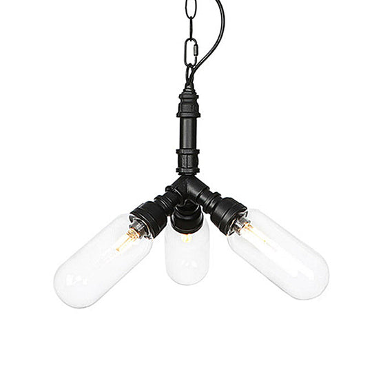 Elisa - Vintage Water Pipe Chandelier Pendant Light 2/3/4 - Light Iron Led Hanging Ceiling Lamp In