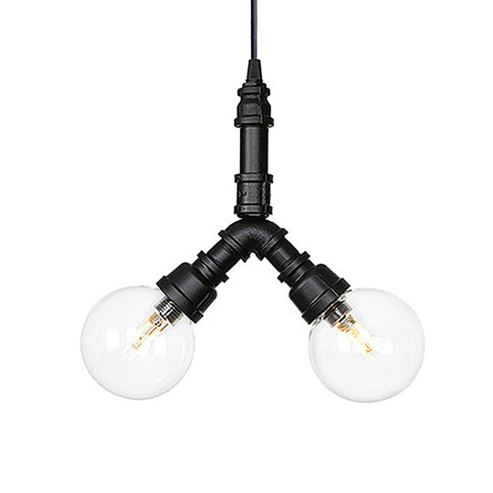 Rolande - Industrial Black Clear Glass Led Suspension Light