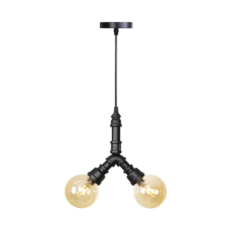 Maasym - Antiqued 2/3/4 - Bulb Chandelier Coffee House Led Ceiling Pendant Light With Sphere Amber