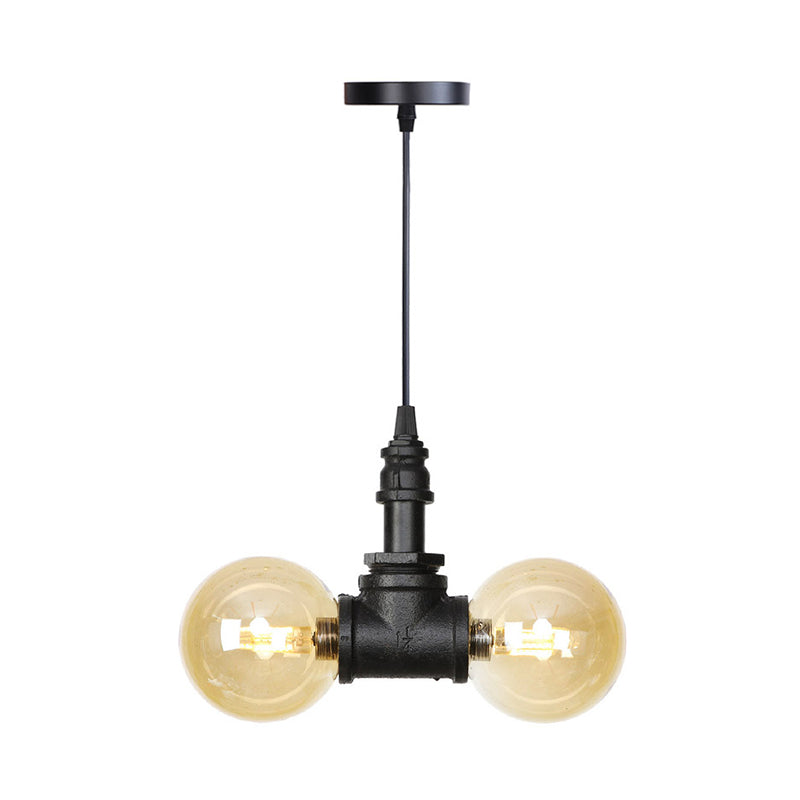 Maasym - Antiqued 2/3/4 - Bulb Chandelier Coffee House Led Ceiling Pendant Light With Sphere Amber